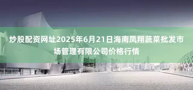 炒股配资网址2025年6月21日海南凤翔蔬菜批发市场管理有限公司价格行情